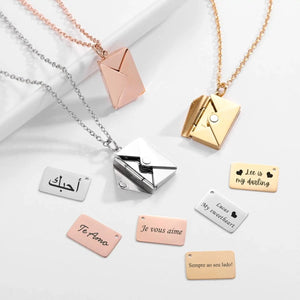 Collier enveloppe lettre d'amour
