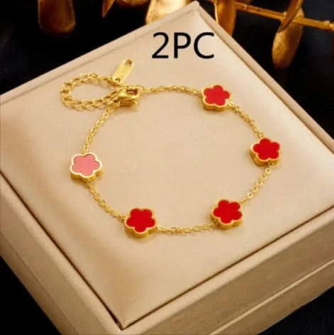 Bracelet élégant en or avec goutte florale