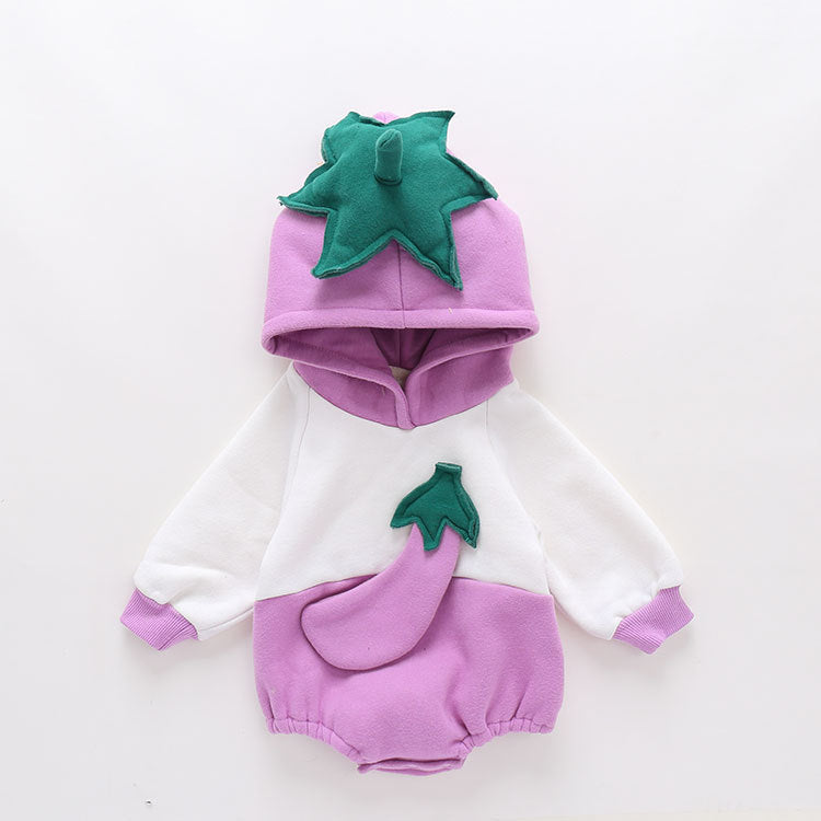 Baby Winter Clothes, Vegetable Styling Clothes, Foreign Style Romper Plus Velvet Thickening Warm One-piece Baby Winter Clothes