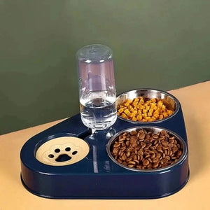 Gamelle 3 en 1 pour animaux de compagnie avec distributeur automatique