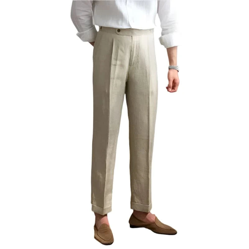 100% Linen Men's Casual Trousers – Effortless Style