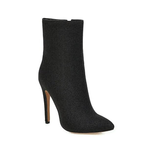 Bottes à talons aiguilles et bout pointu pailletés
