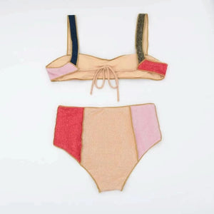 Bikini patchwork taille haute Harriet