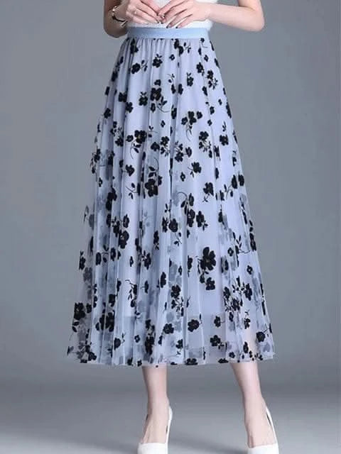 Mesh Floral Skirt for Women – Elegant, Lightweight, Versatile Summer Skirt