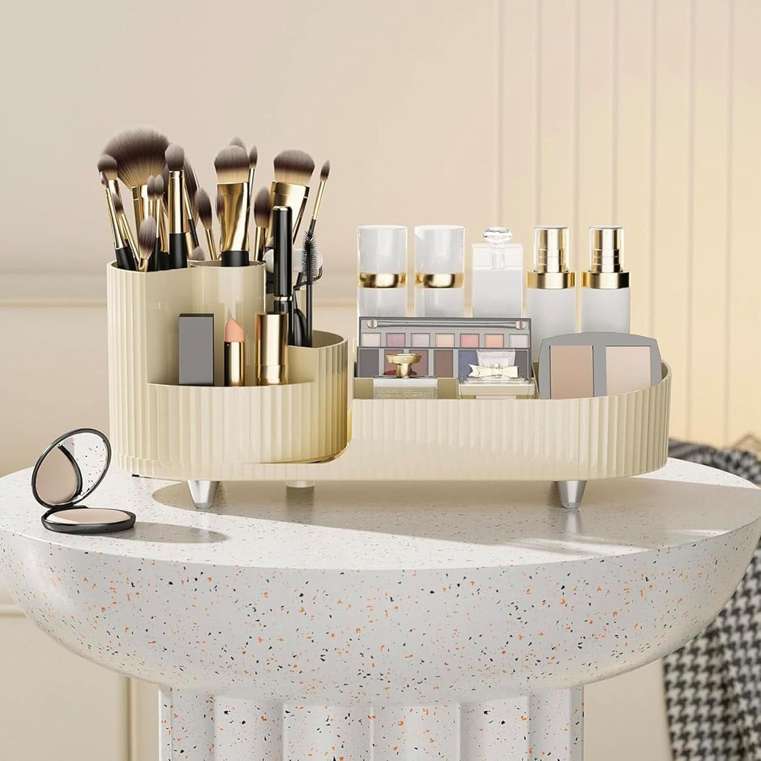 360°Rotating Makeup Organizer, Cosmetic Storage Organizer Box for Dressing Table Bedroom, 3020208/120338AM07US2