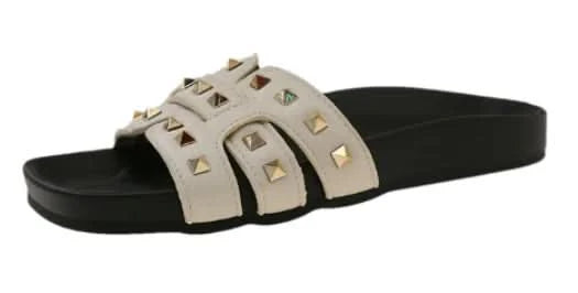Sandales plates tendance pour femmes – Style décontracté chic avec rivets élégants