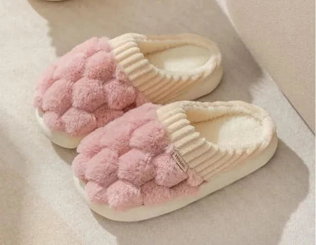 Chaussons d'intérieur chauds et antidérapants en peluche pour hommes et femmes