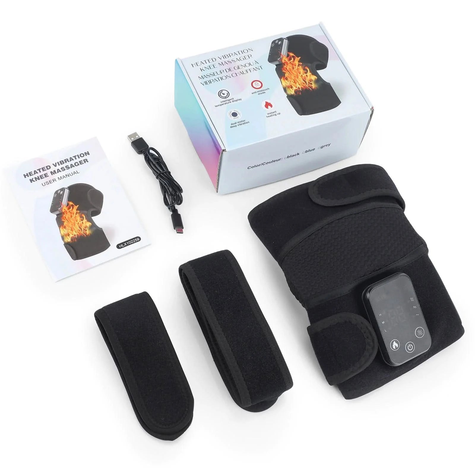 Masseur vibrant chauffant intelligent pour rotules, coudes et épaules