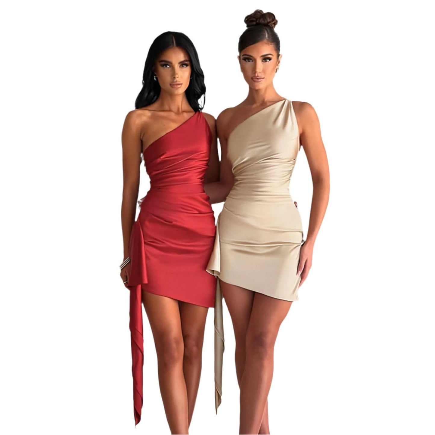 Crossbody Sleeveless Slim Fit Dress