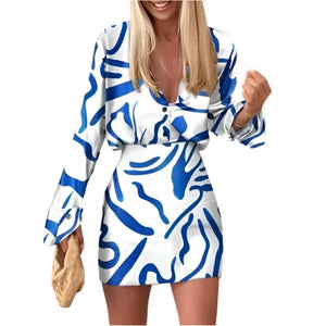 Ensemble chemise et jupe imprimé pour femme