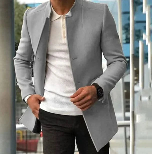 SharpFit Men’s Slim Fit Coat – Single-Breasted Fall/Winter Jacket