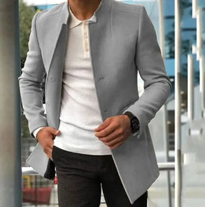 SharpFit Men’s Slim Fit Coat – Single-Breasted Fall/Winter Jacket