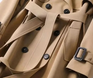 Classic Women's Trench Coat – Elegant & Water-Resistant