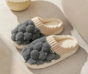 Chaussons d'intérieur chauds et antidérapants en peluche pour hommes et femmes
