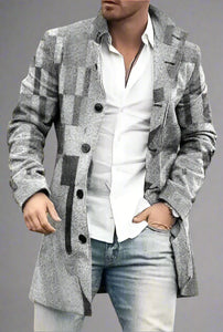 Men's Fashion Casual Tweed Stand-up Collar Coat