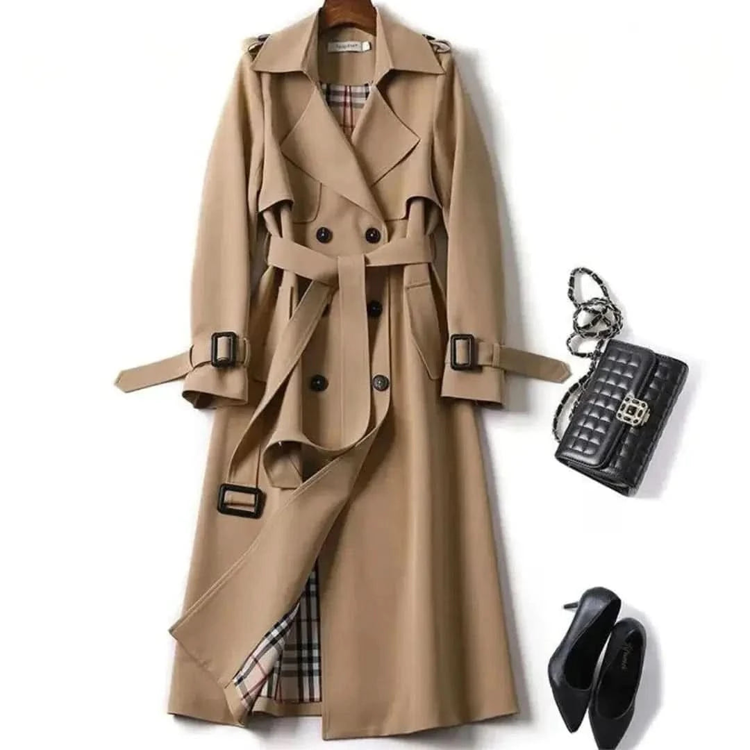 Classic Women's Trench Coat – Elegant & Water-Resistant
