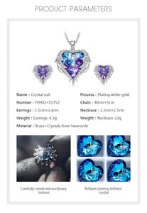 Collier en cristal en forme de cœur