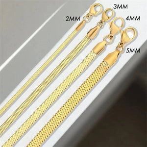 European And American Ins Style Stainless Steel Flat Blade Snake Chain