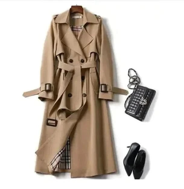 Classic Women's Trench Coat – Elegant & Water-Resistant