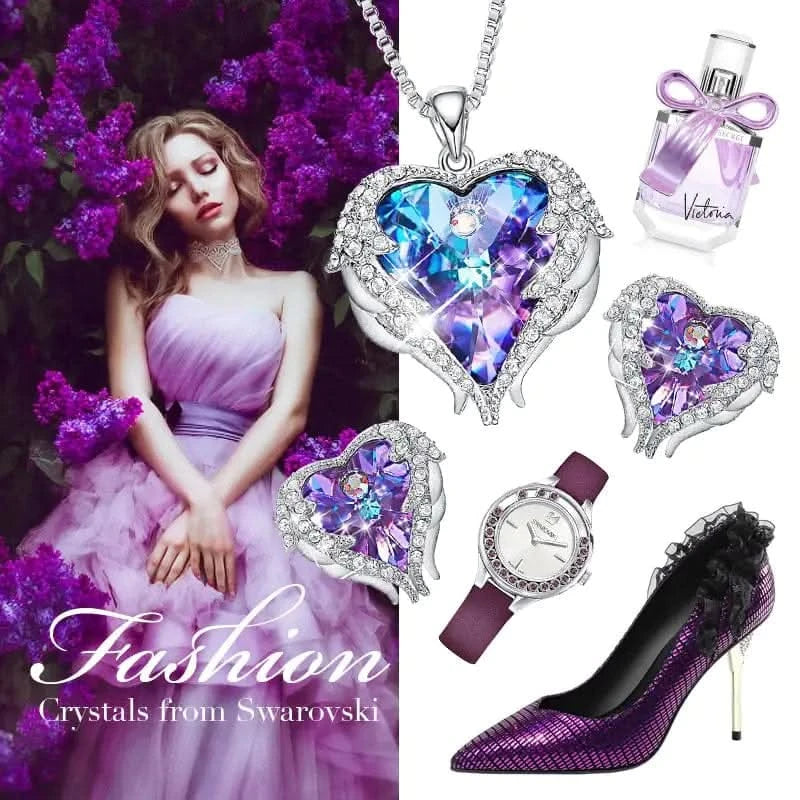 Collier en cristal en forme de cœur