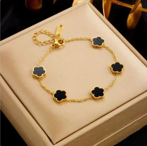 Bracelet élégant en or avec goutte florale