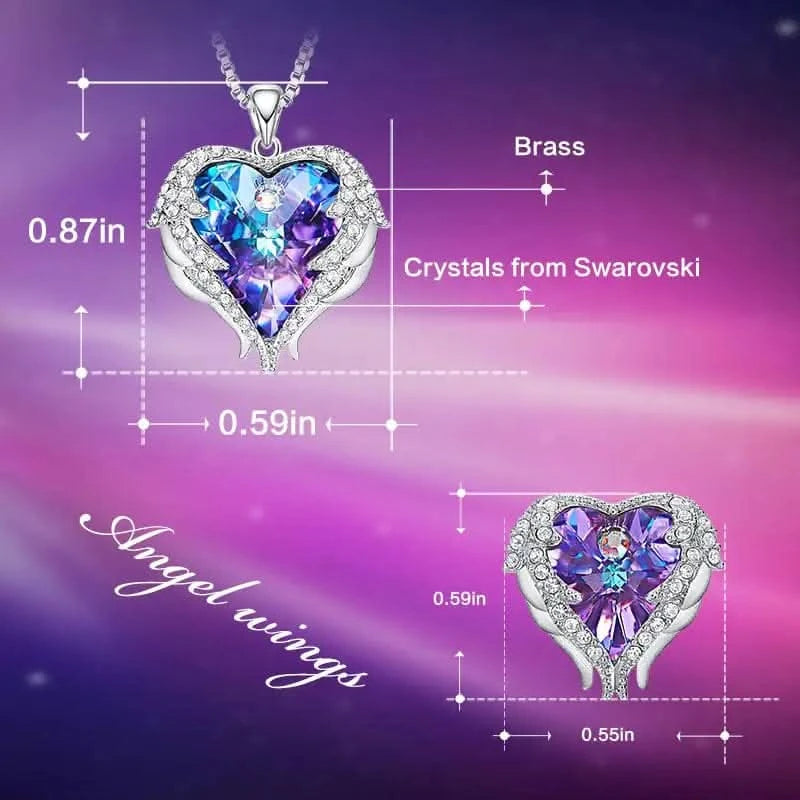 Collier en cristal en forme de cœur