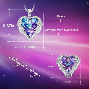 Collier en cristal en forme de cœur