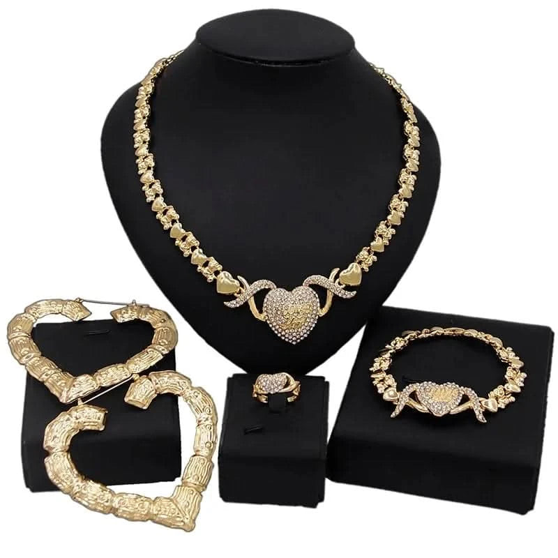 Ensemble de bijoux de fiançailles et de mariage en or