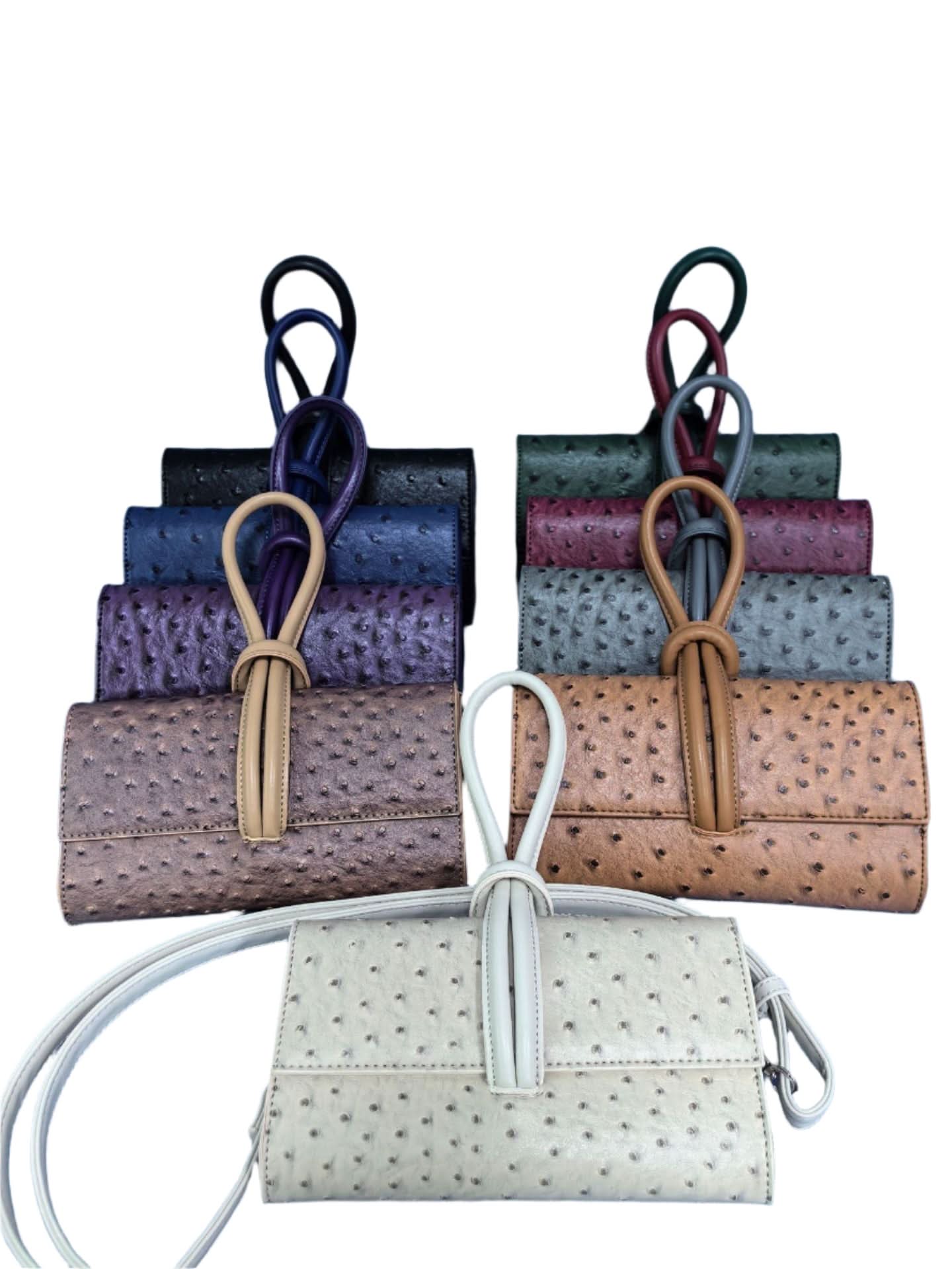 Petit sac bandoulière carré – Sac à main de luxe à motif autruche pour une élégance au quotidien 