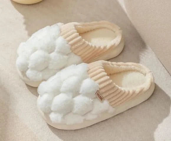 Chaussons d'intérieur chauds et antidérapants en peluche pour hommes et femmes