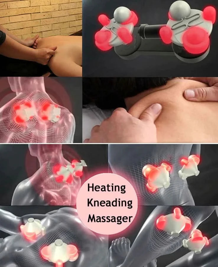 Masseur Shiatsu pour le dos, le cou et les épaules avec coussin chauffant et pétrissage 3D pour tissus profonds