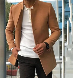 SharpFit Men’s Slim Fit Coat – Single-Breasted Fall/Winter Jacket