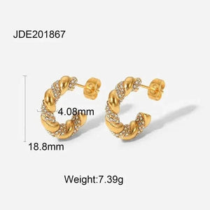 Boucles d'oreilles créoles plaquées or 18 carats