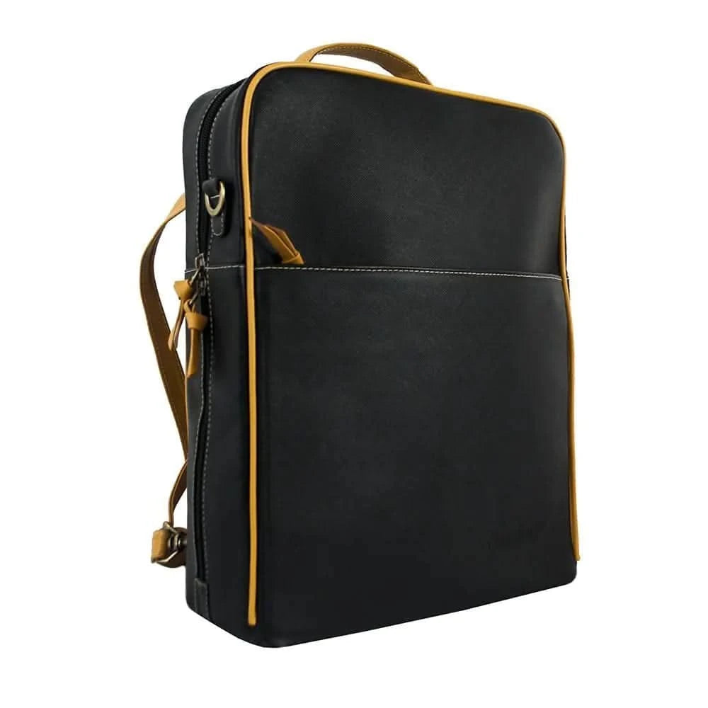 Sac à dos en cuir Augusta - Noir/Verge d'or
