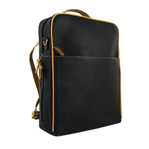 Sac à dos en cuir Augusta - Noir/Verge d'or