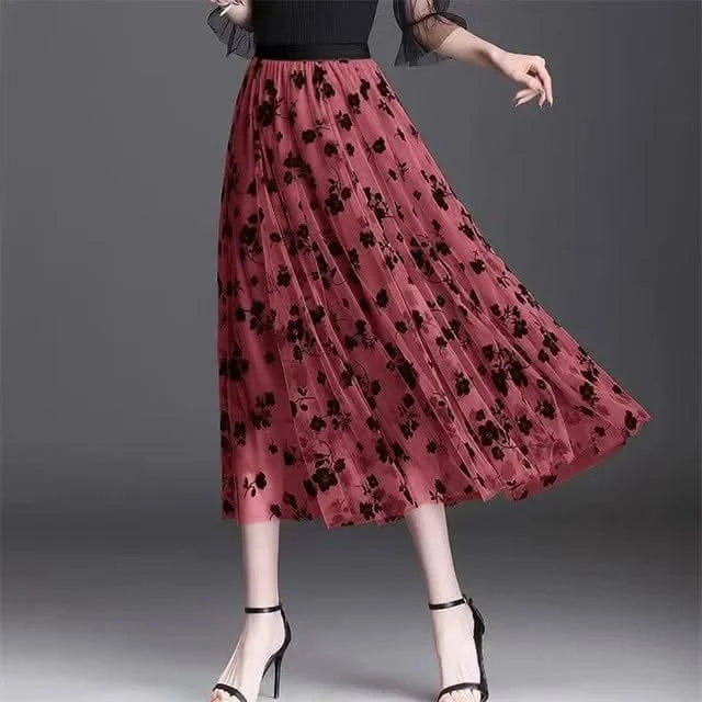 Mesh Floral Skirt for Women – Elegant, Lightweight, Versatile Summer Skirt