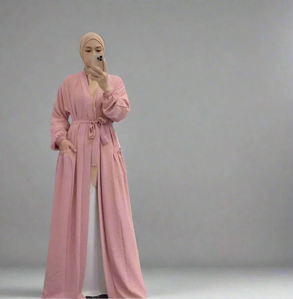 ملابس إسلامية مغربية عباية تحت الفستان 