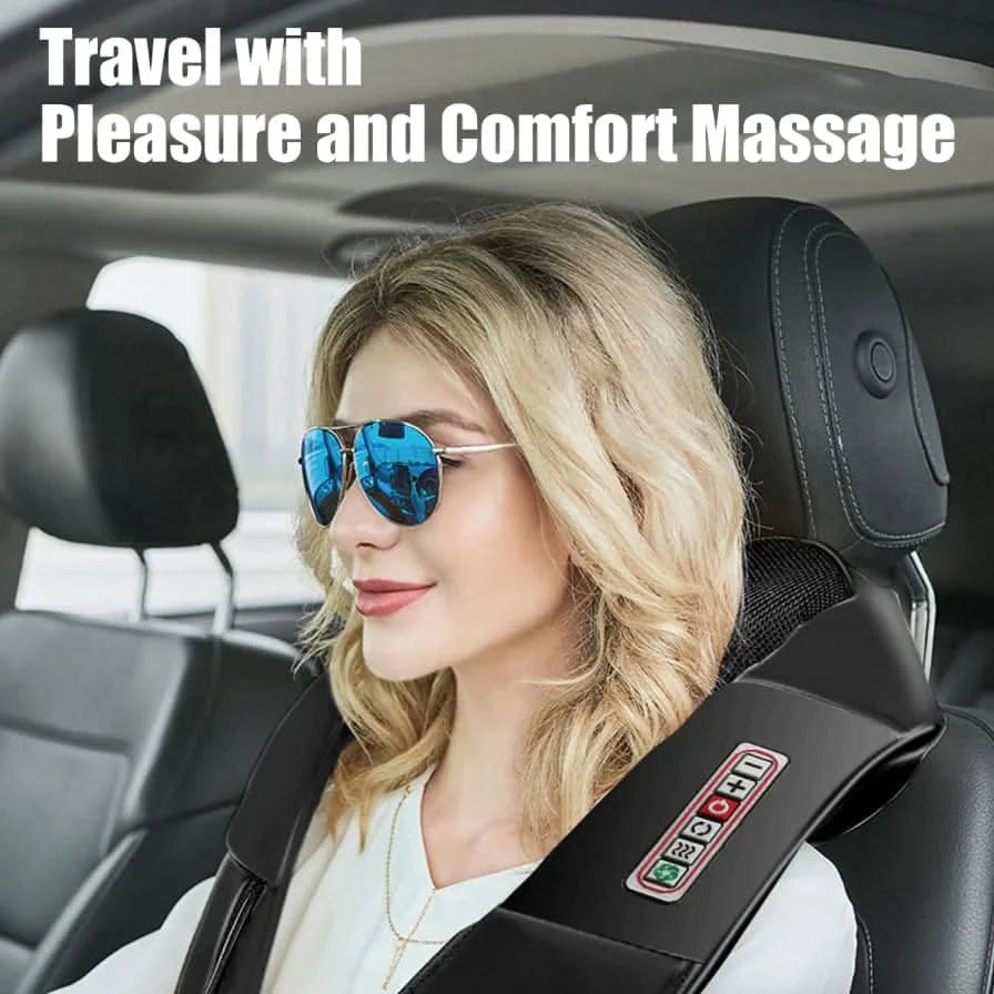 Masseur Shiatsu pour le dos, le cou et les épaules avec coussin chauffant et pétrissage 3D pour tissus profonds