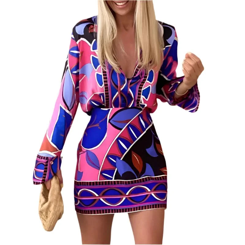 Women Print Shirt Skirt Suit