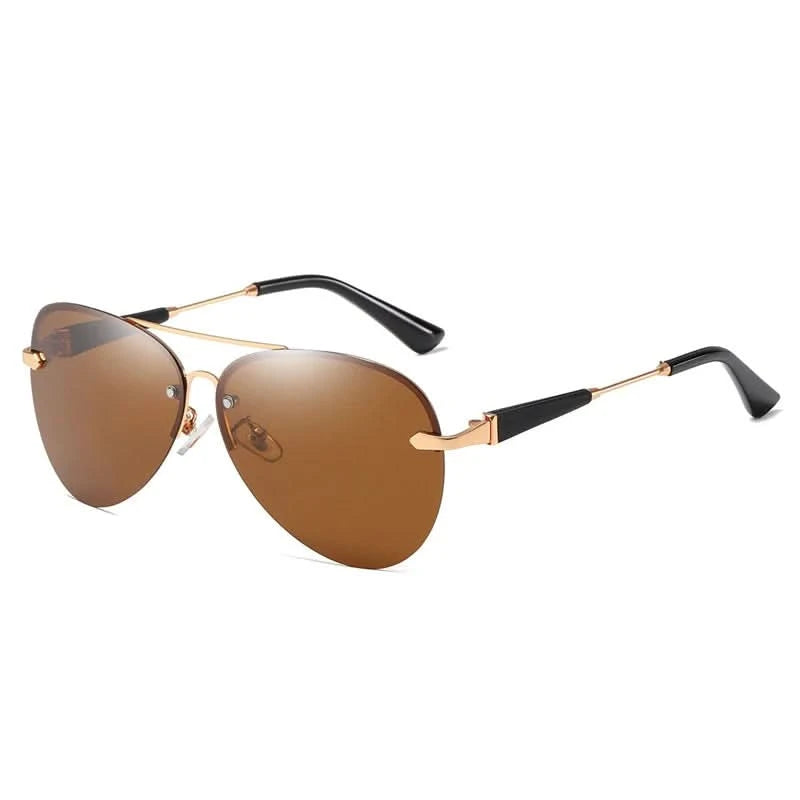 Lunettes de soleil polarisées à monture métallique – Design classique sans monture