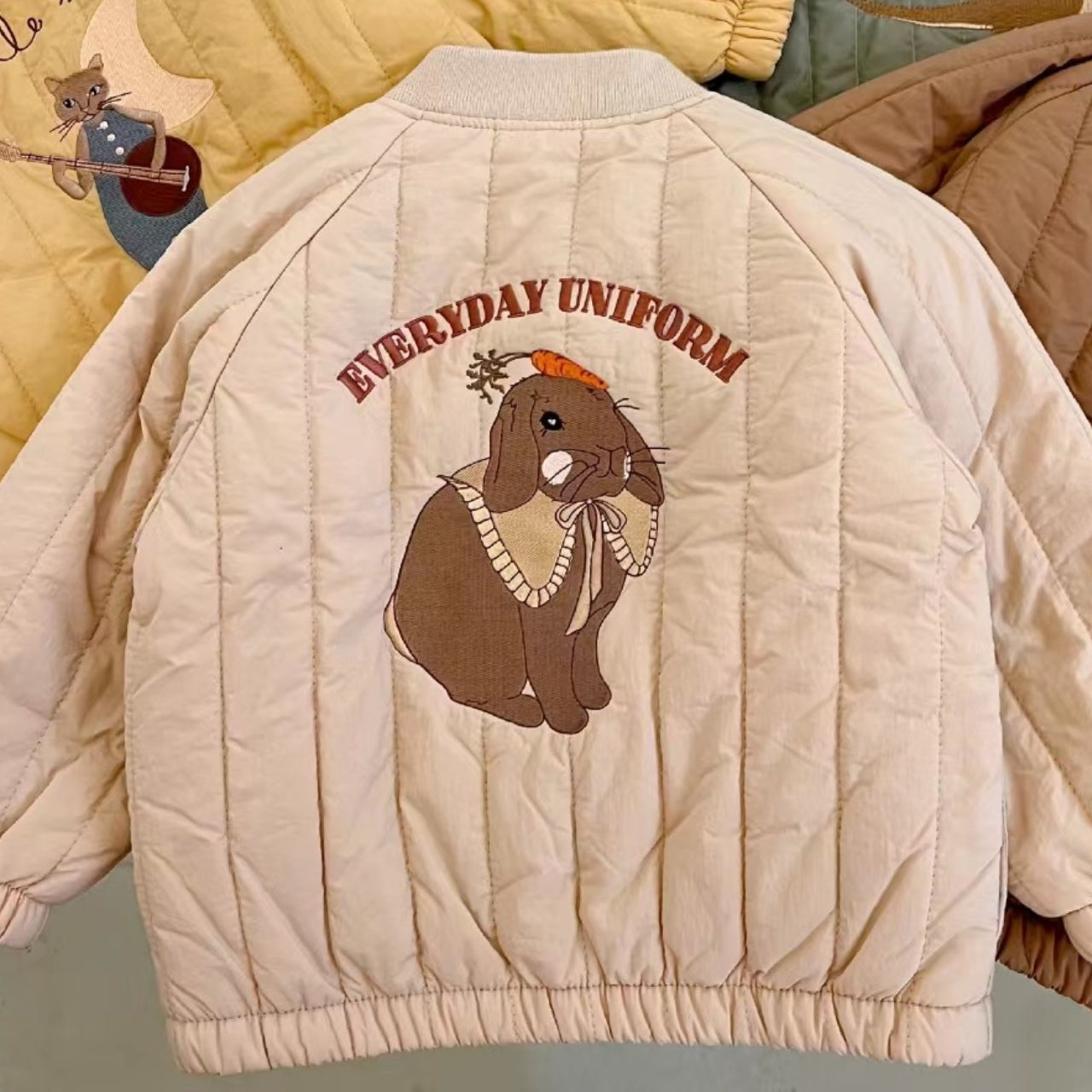 Kids Cartoon Cotton Winter Coat – Thick Mid-Length Jacket for Boys & Girls