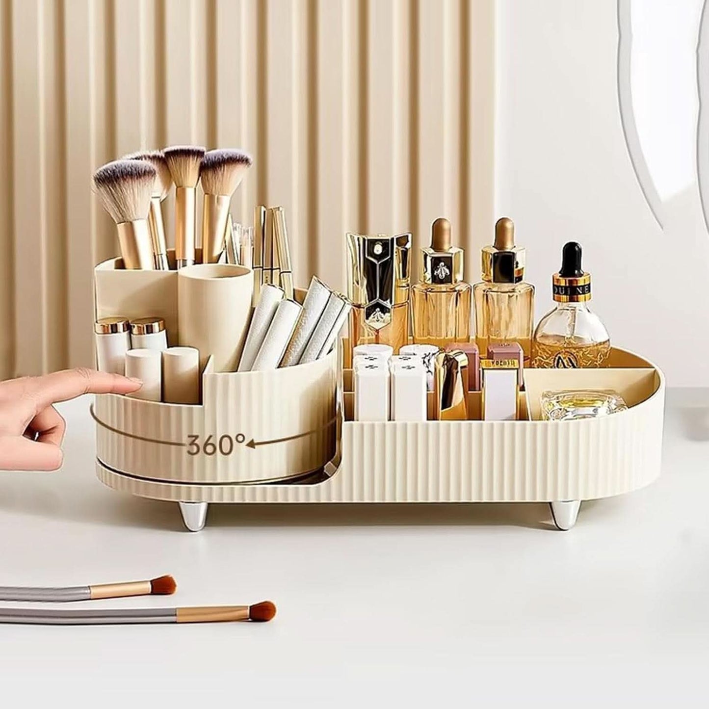 360°Rotating Makeup Organizer, Cosmetic Storage Organizer Box for Dressing Table Bedroom, 3020208/120338AM07US2