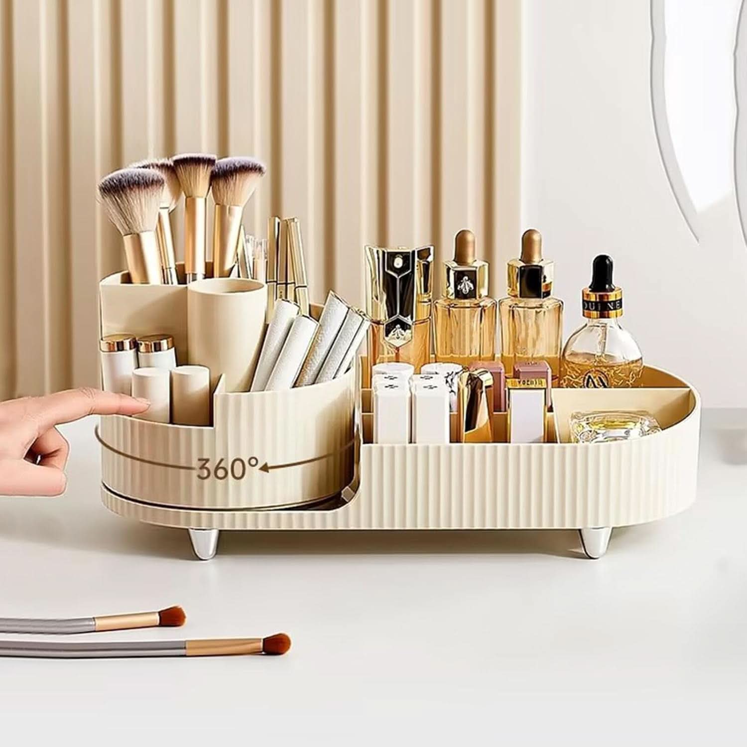 360°Rotating Makeup Organizer, Cosmetic Storage Organizer Box for Dressing Table Bedroom, 3020208/120338AM07US2