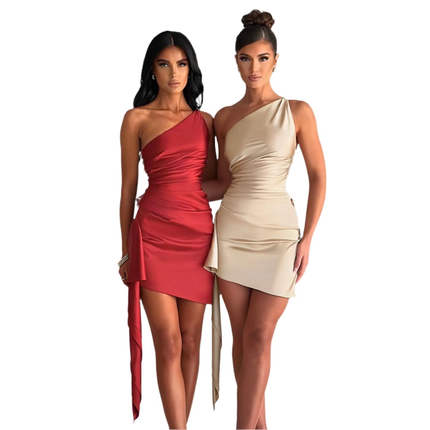 Crossbody Sleeveless Slim Fit Dress