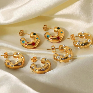 Boucles d'oreilles créoles plaquées or 18 carats