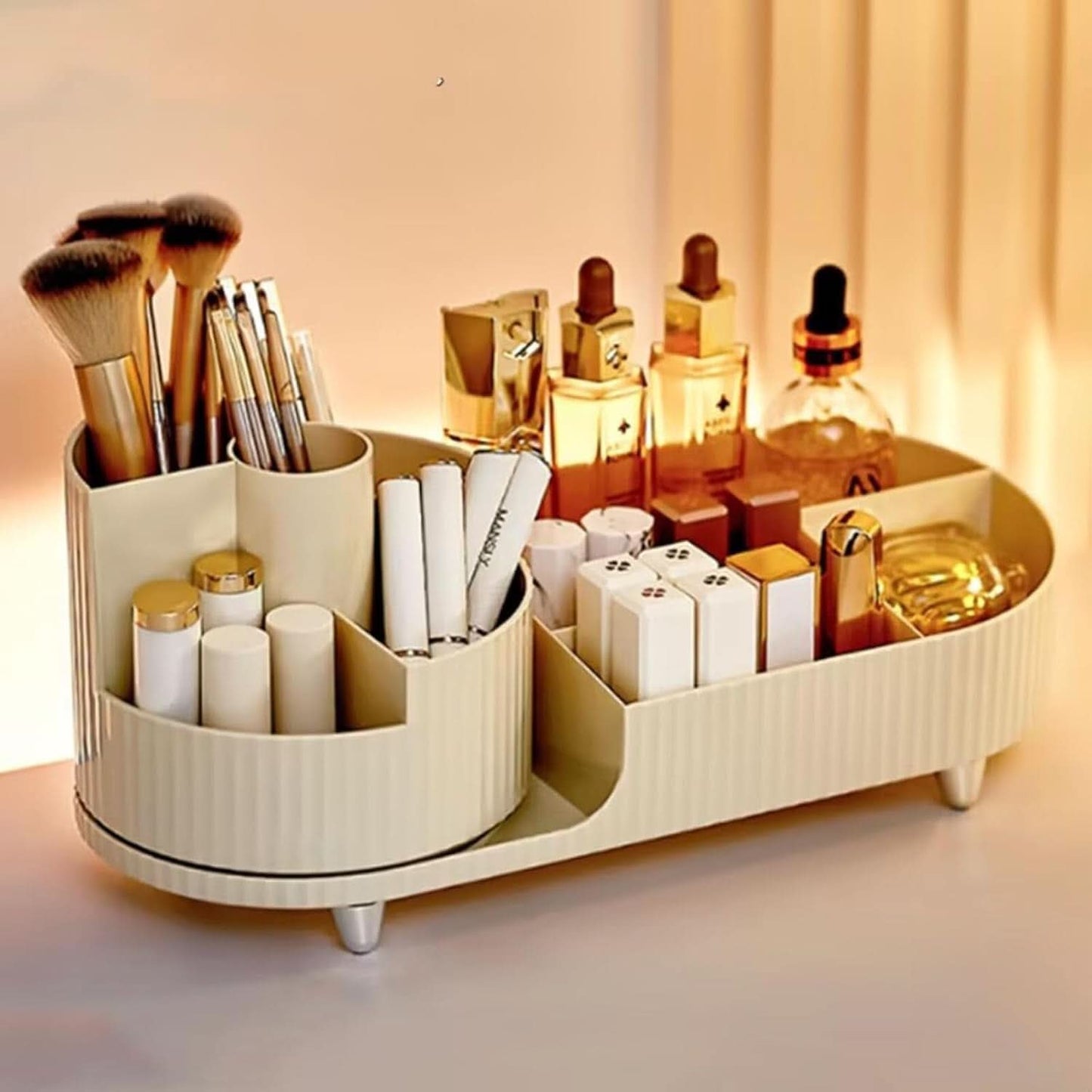 360°Rotating Makeup Organizer, Cosmetic Storage Organizer Box for Dressing Table Bedroom, 3020208/120338AM07US2
