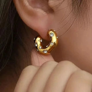 Boucles d'oreilles créoles plaquées or 18 carats