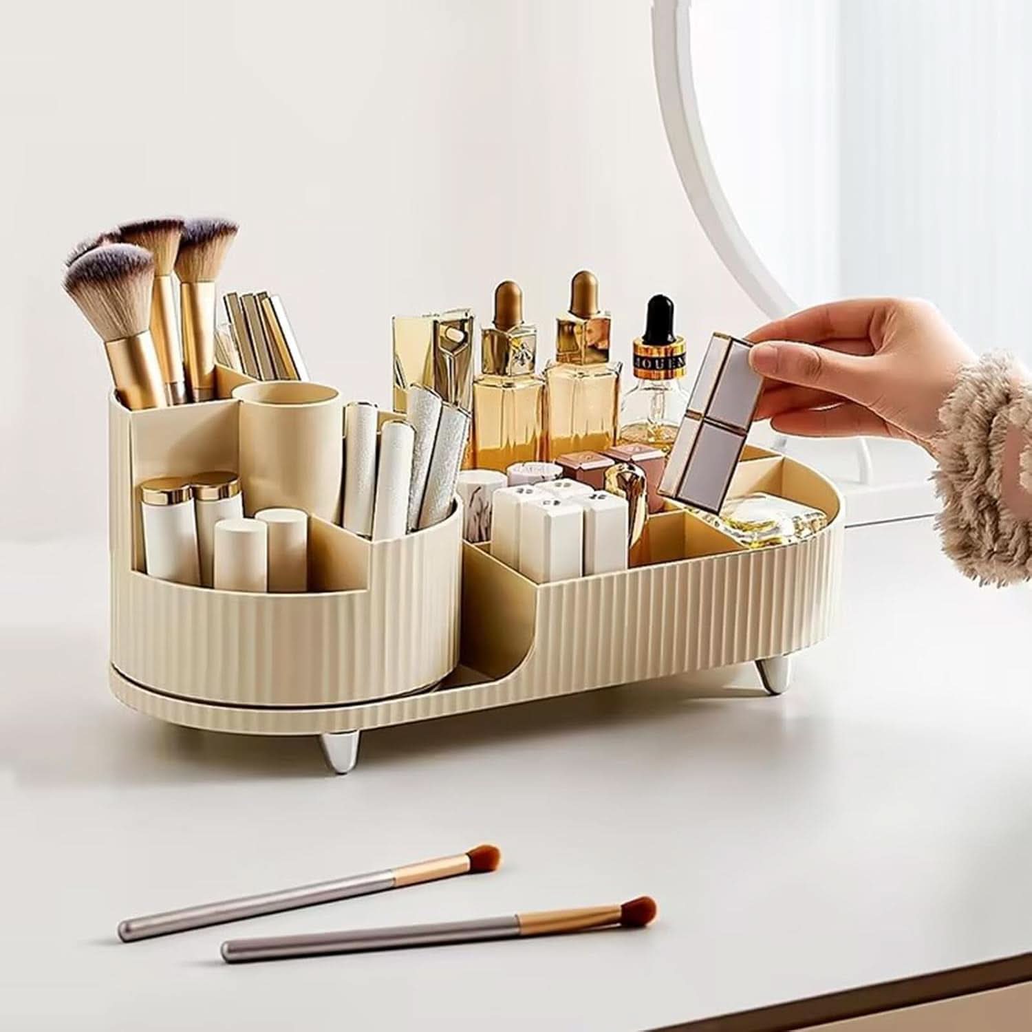 360°Rotating Makeup Organizer, Cosmetic Storage Organizer Box for Dressing Table Bedroom, 3020208/120338AM07US2