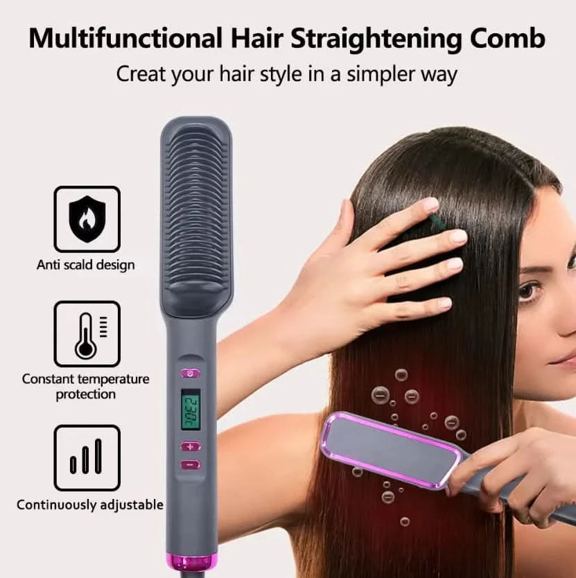 Peigne électrique multifonction pour lisser les cheveux