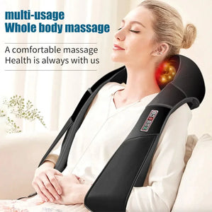 Masseur Shiatsu pour le dos, le cou et les épaules avec coussin chauffant et pétrissage 3D pour tissus profonds